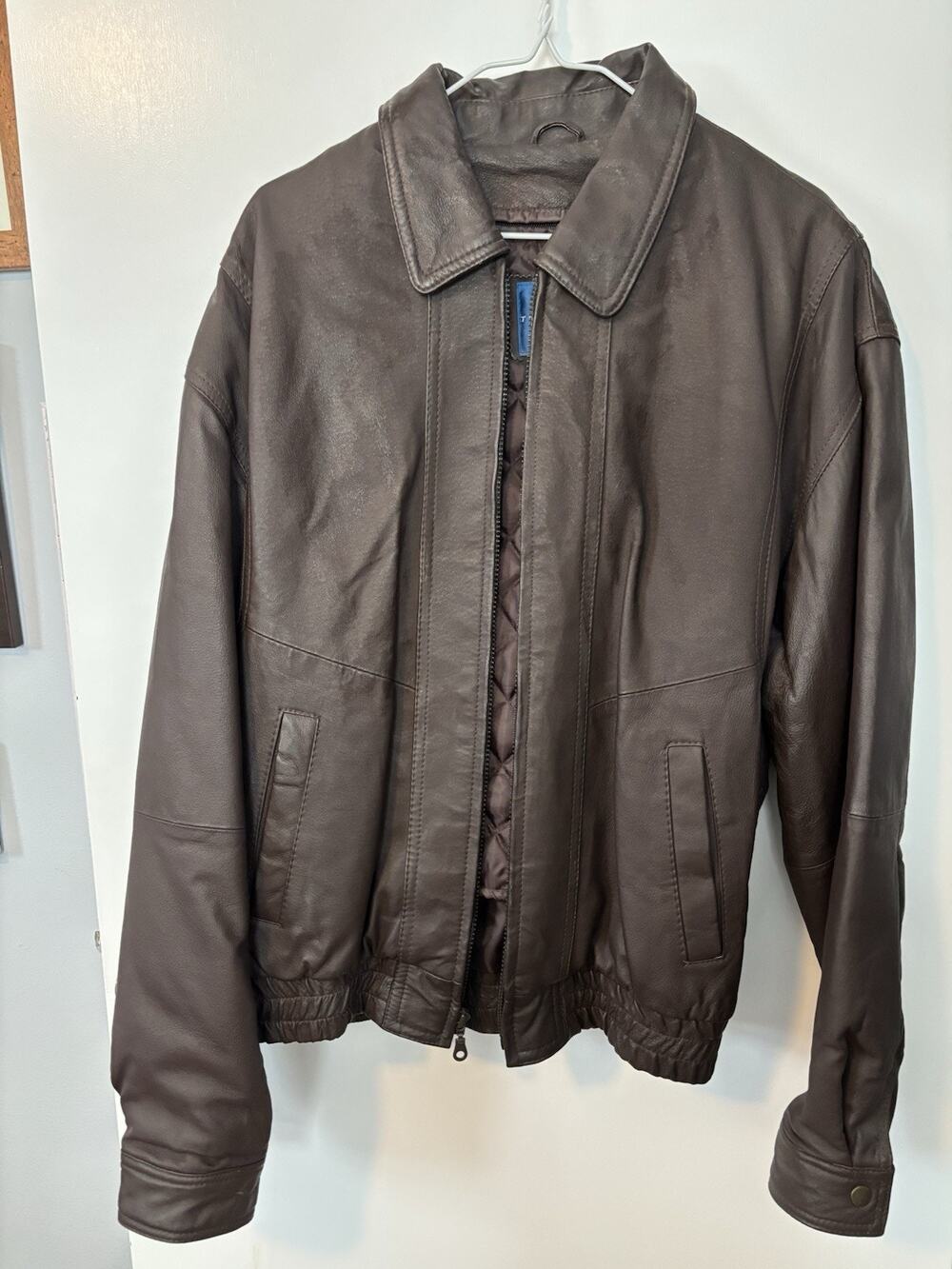 Vintage Retro Leather Bomber Jacket Size Large Earthy Boho Indie Sleeze